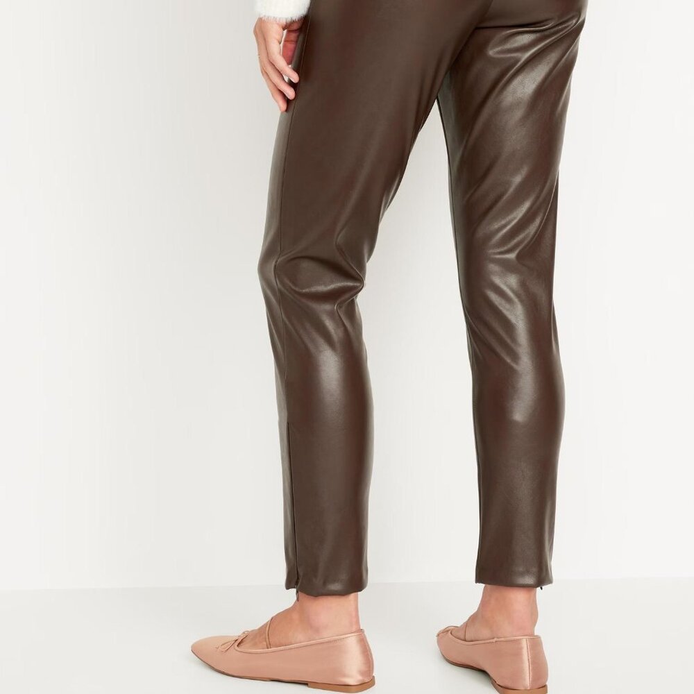 NEW Old Navy Extra High-Waisted Faux-Leather Pants - Picture 3 of 11